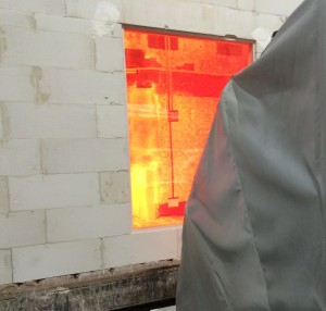 Heat radiation screen tested over 60kW/m2